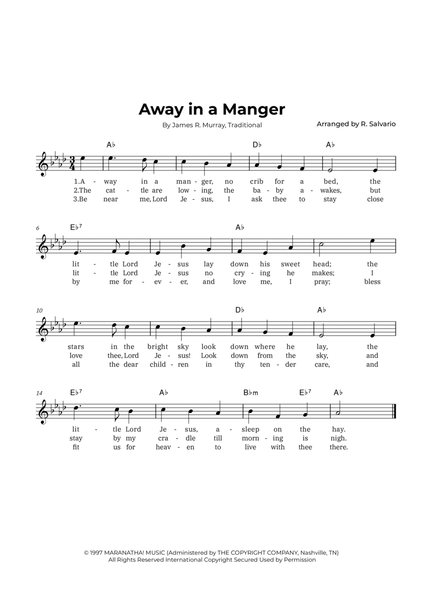 Away in a Manger (Key of A-Flat Major) image number null