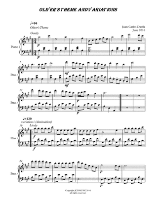 Oliver's Theme and Variations
