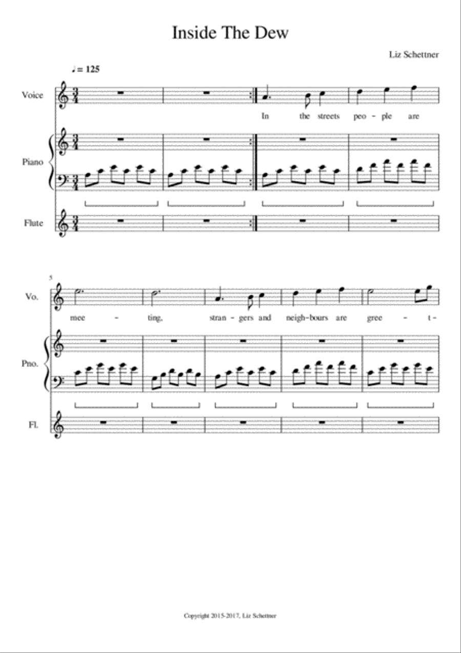 Inside The Dew Piano, Vocal, Guitar scores gallery preview page 1