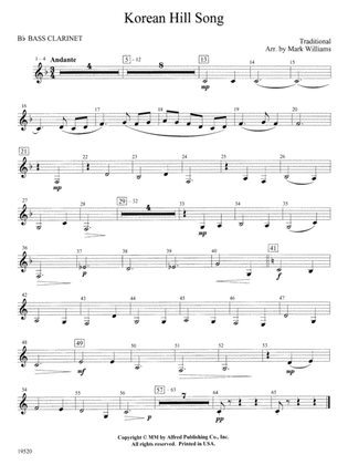 Korean Hill Song: B-flat Bass Clarinet