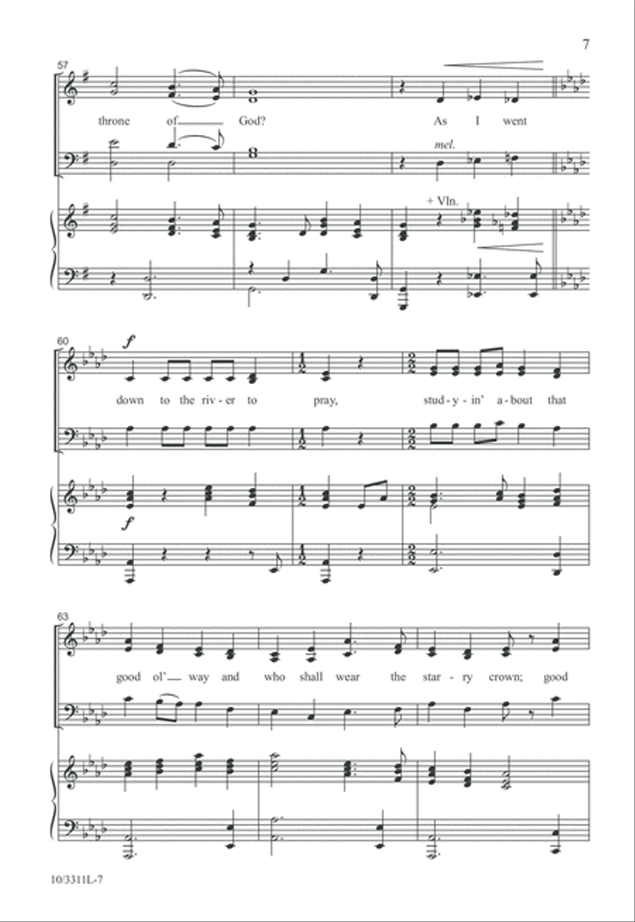 Down to the River to Pray 4-Part scores gallery preview page 7