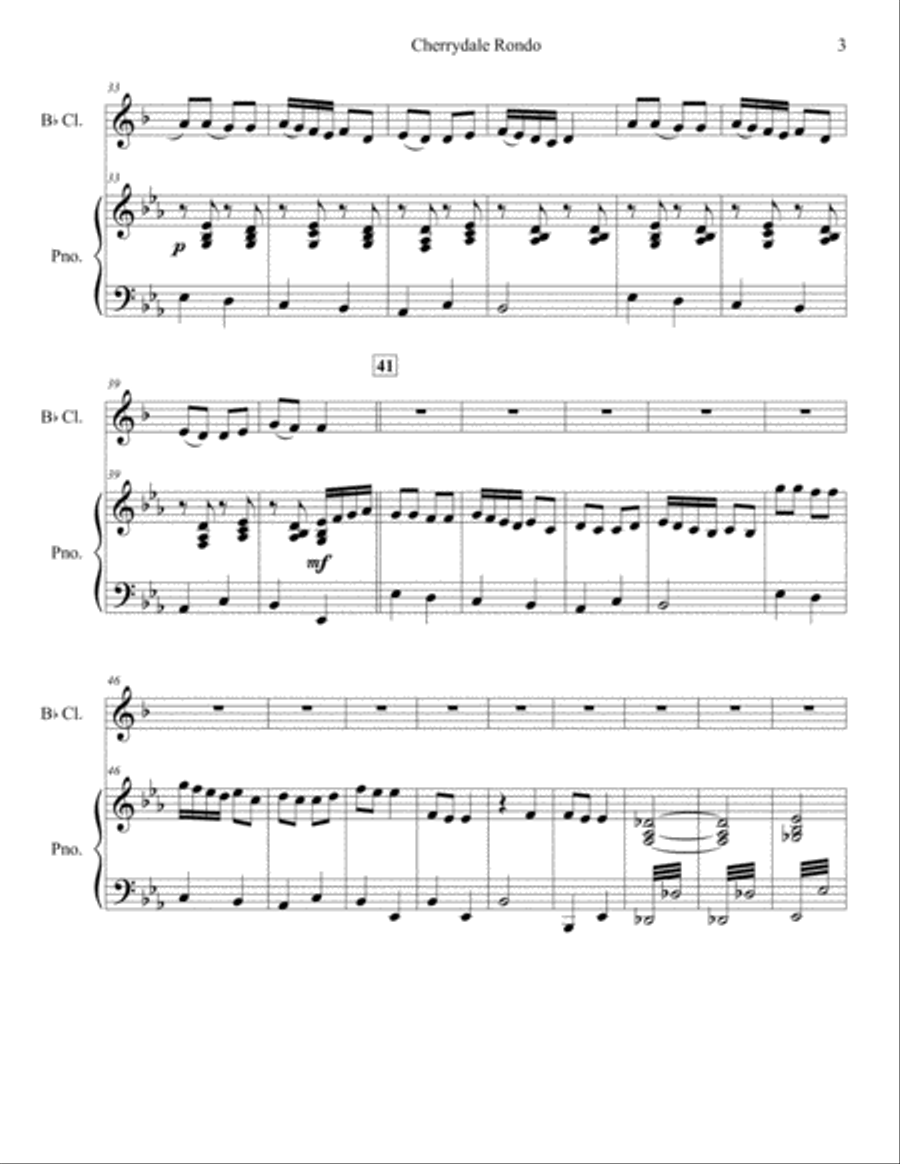 Cherrydale Rondo Cherrydale Rondo Clarinet Solo scores gallery preview page 3