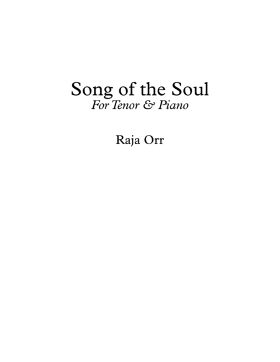 Song of the Soul for Tenor Tenor Voice scores gallery preview page 1