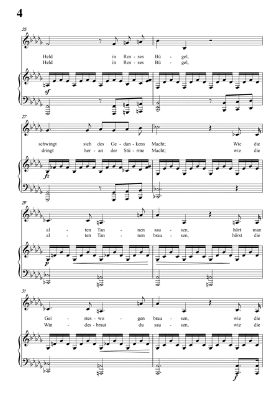 Schubert-Waldes-Nacht in #C for Vocal and Piano Voice scores gallery preview page 5