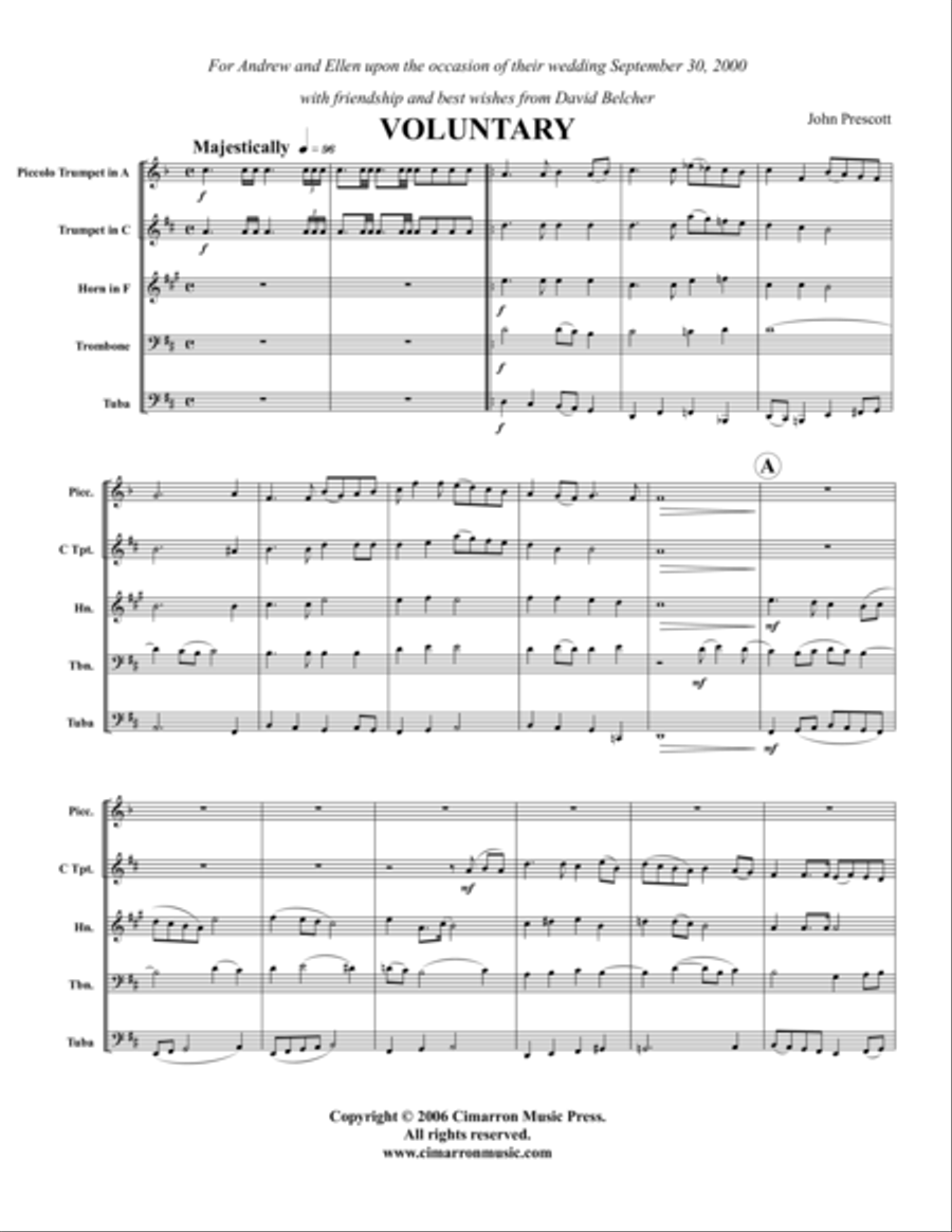 Voluntary Brass Quintet scores gallery preview page 1