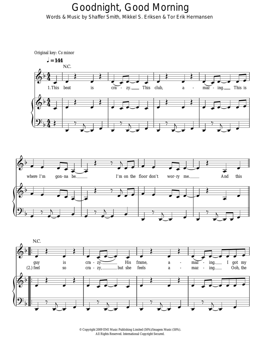 Good Night Good Morning Acoustic Guitar scores gallery preview page 1