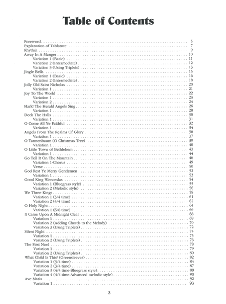 Christmas Songs for 5-String Banjo Banjo scores gallery preview page 4