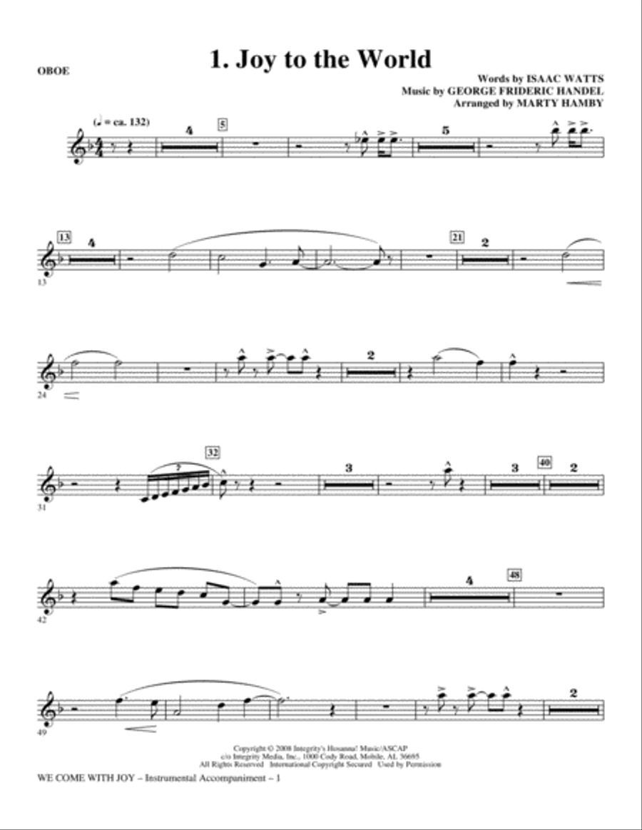 We Come With Joy Orchestration - Oboe Choir scores gallery preview page 1