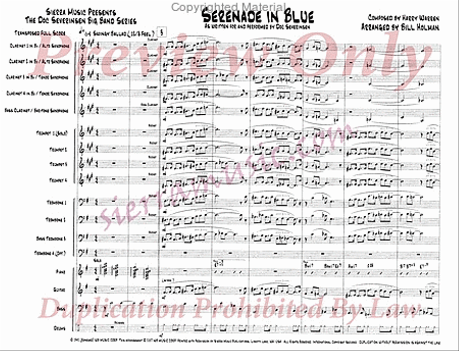 Serenade In Blue Jazz Ensemble scores gallery preview page 2