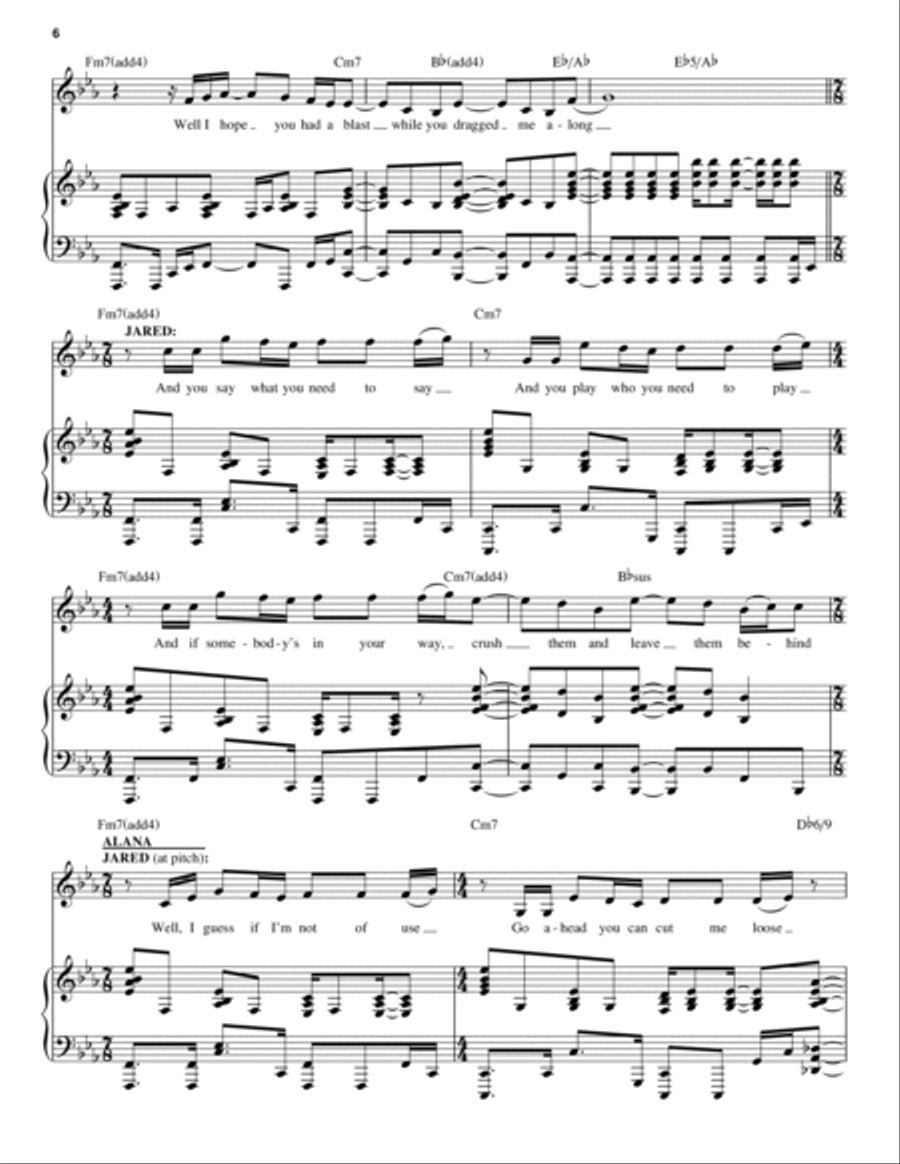 Good For You (from Dear Evan Hansen) Voice scores gallery preview page 6