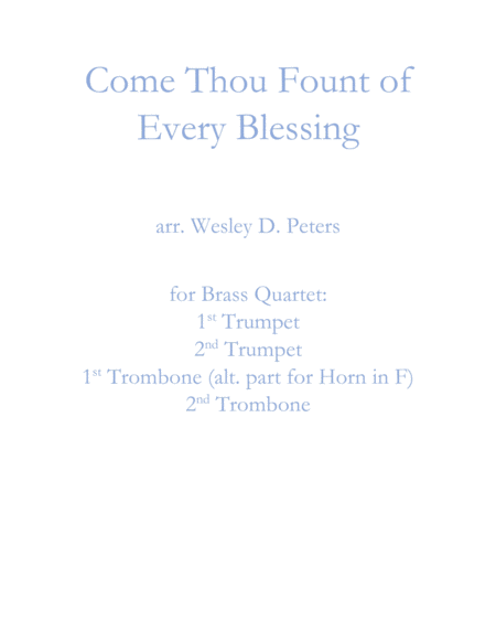 Come Thou Fount of Every Blessing (Brass Quartet) image number null