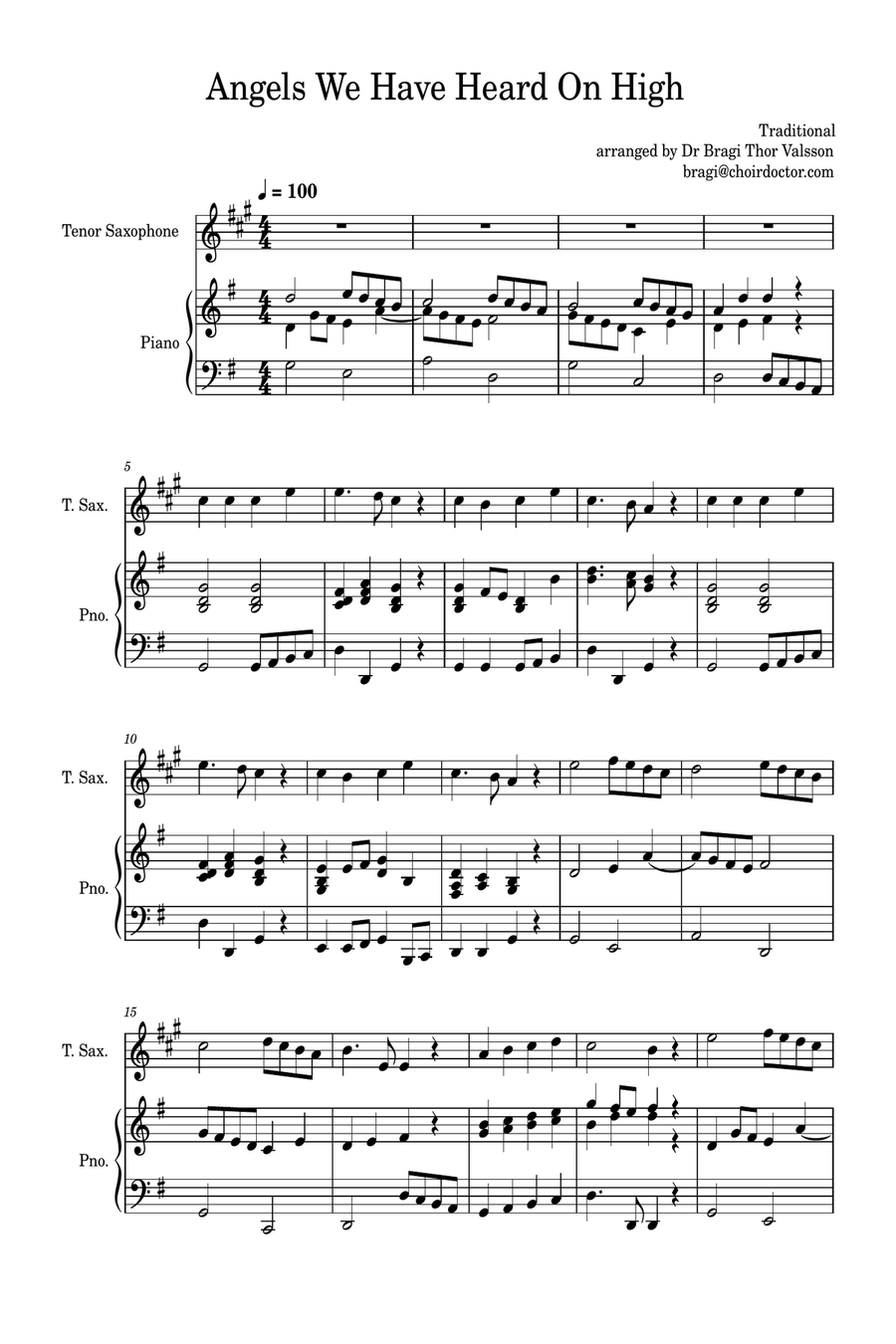 Ten Christmas Songs - Tenor Saxophone with Piano Accompaniment Tenor Saxophone scores gallery preview page 2