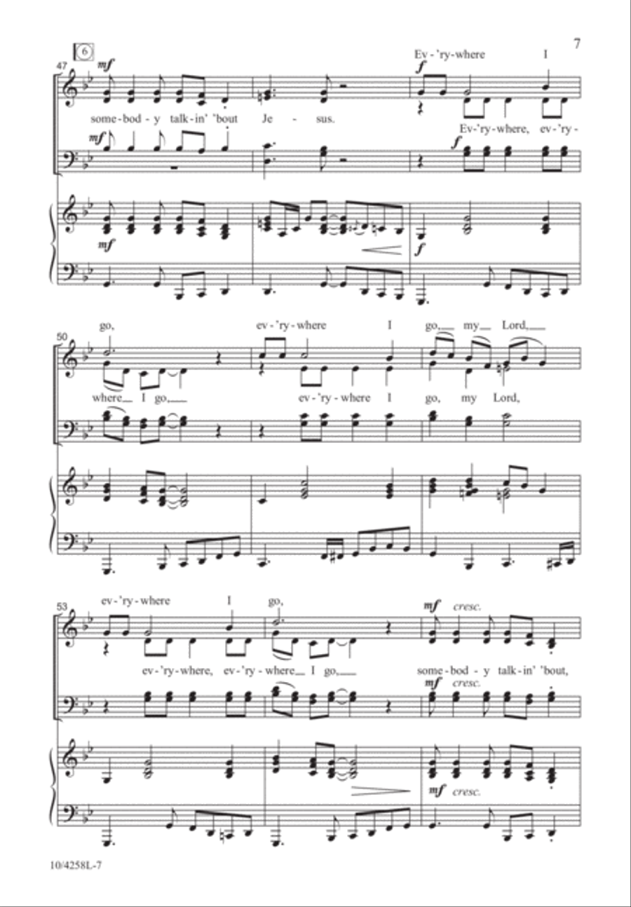 Everywhere I Go 4-Part scores gallery preview page 8