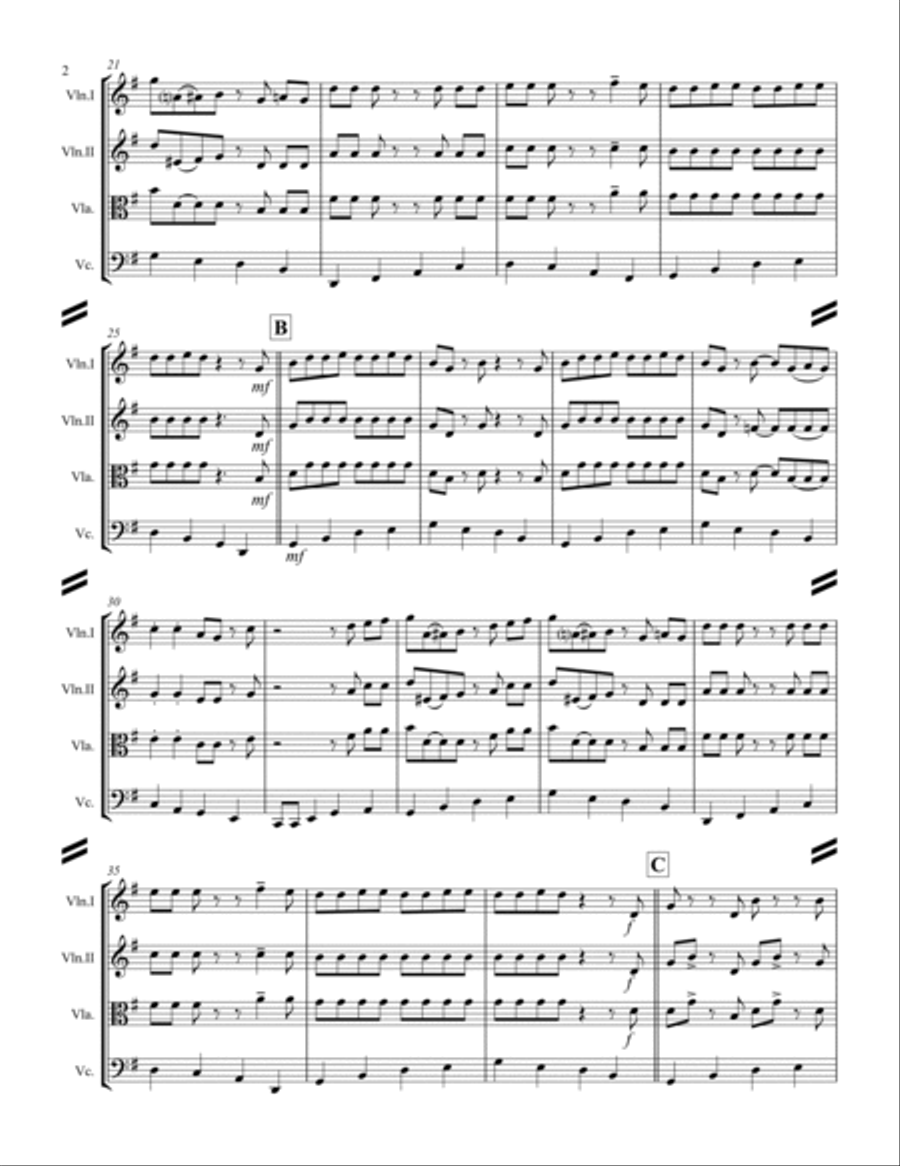 Boogie Woogie Bugle Boy String Quartet scores gallery preview page 3