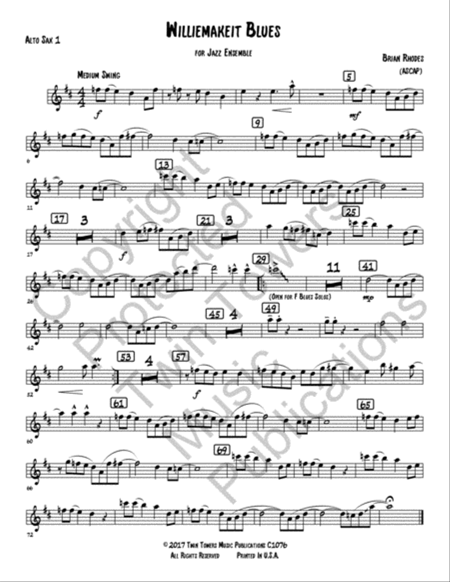 Williemakeit Blues Williemakeit Blues Jazz Ensemble scores gallery preview page 15