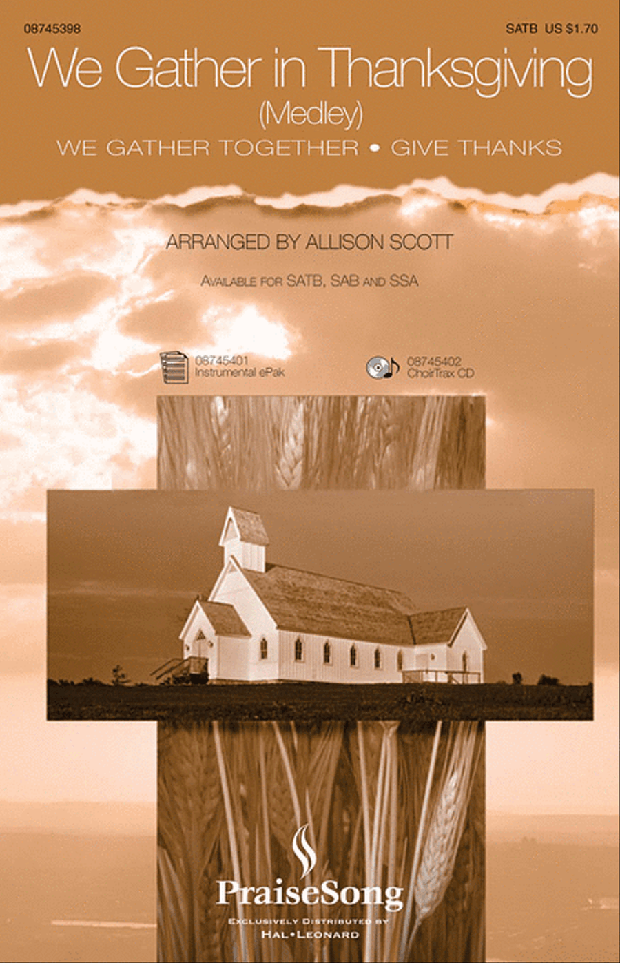 We Gather in Thanksgiving 4-Part scores gallery preview page 1