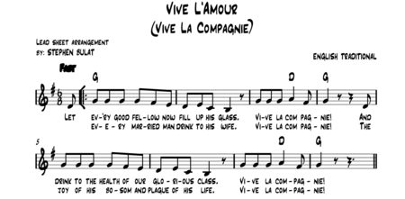 Vive L'Amour (Vive La Compagnie) - Lead sheet (key of G)