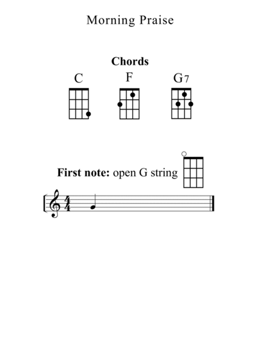 Morning Praise for Ukulele (Chords, TAB, Melody, and Lyrics with optional Piano Accompaniment) image number null