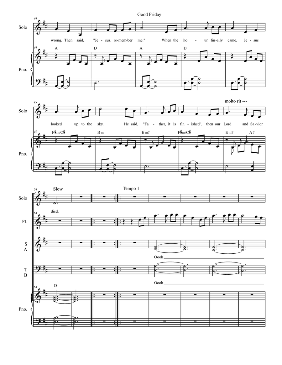 Good Friday (Vocal Solo with SATB) 4-Part scores gallery preview page 3