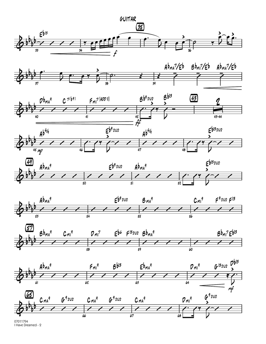 I Have Dreamed - Guitar Jazz Ensemble scores gallery preview page 2