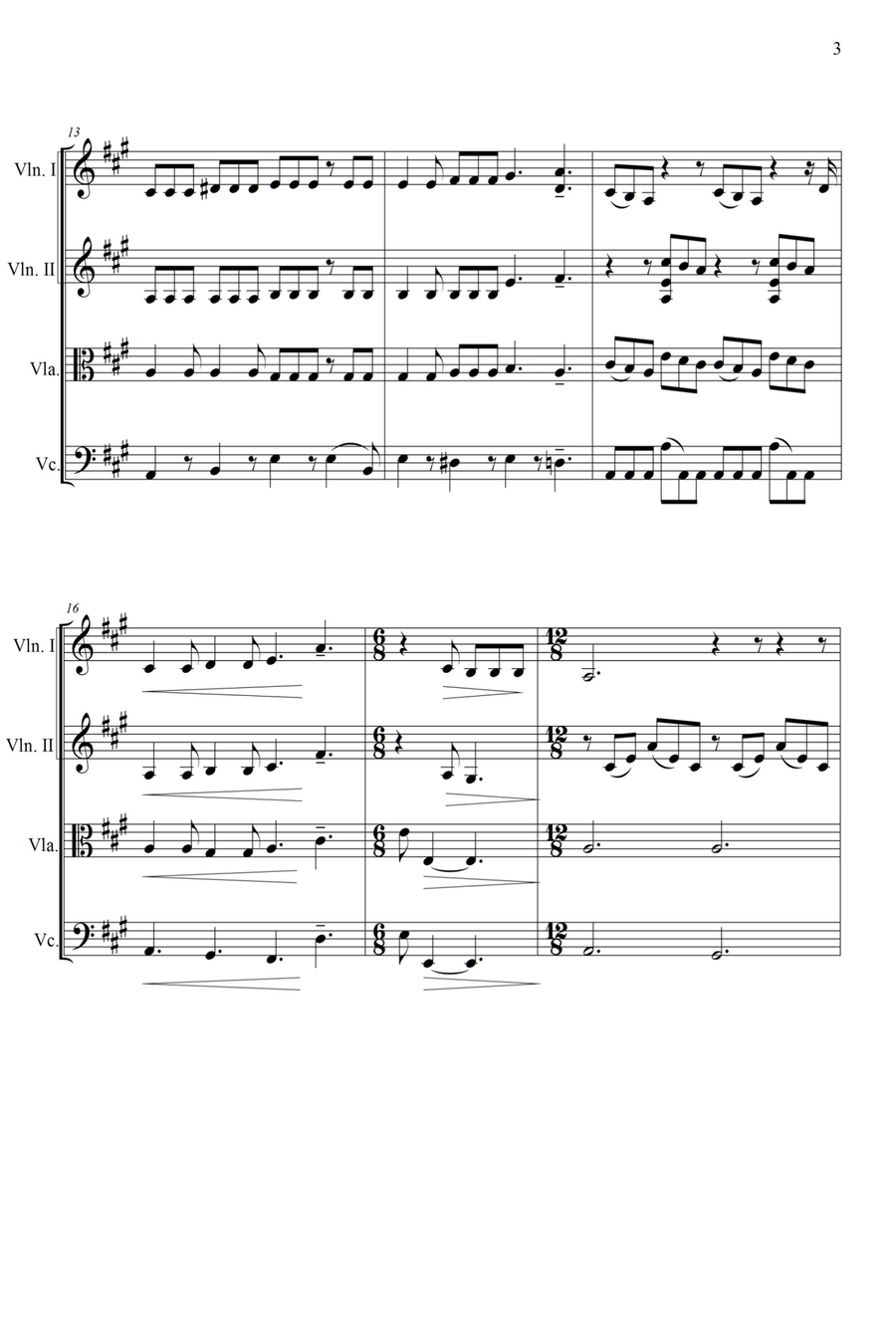 Somebody To Love String Quartet scores gallery preview page 3