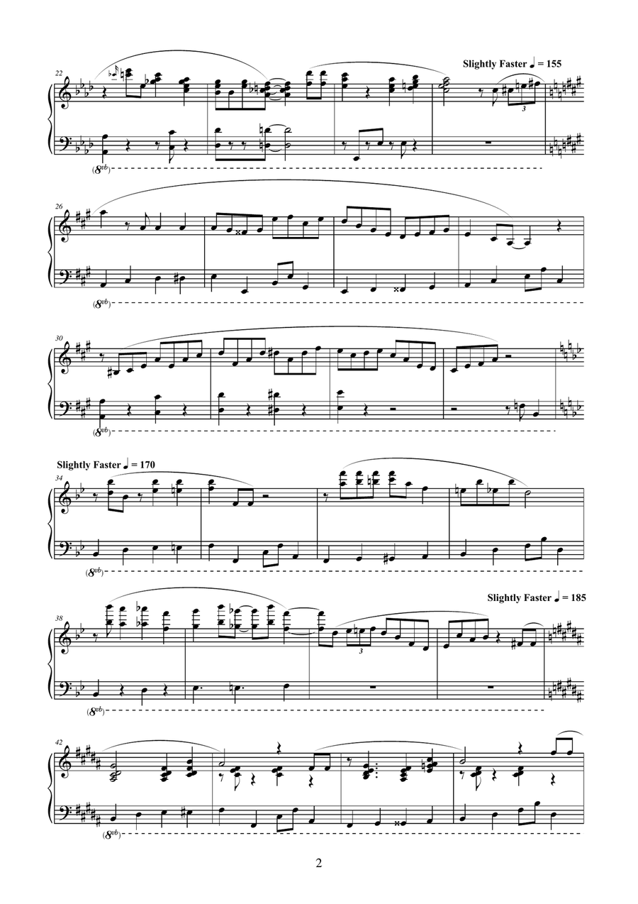 Jazzy Happy Birthday Piano Solo scores gallery preview page 2