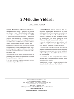Book cover for 2 Mélodies Yiddish