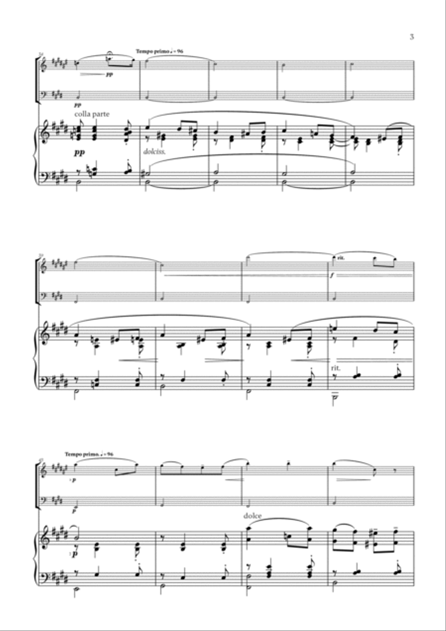 Edward Elgar - Salut d'Amour for Trumpet in Bb, Cello and Piano Trumpet Duet scores gallery preview page 3
