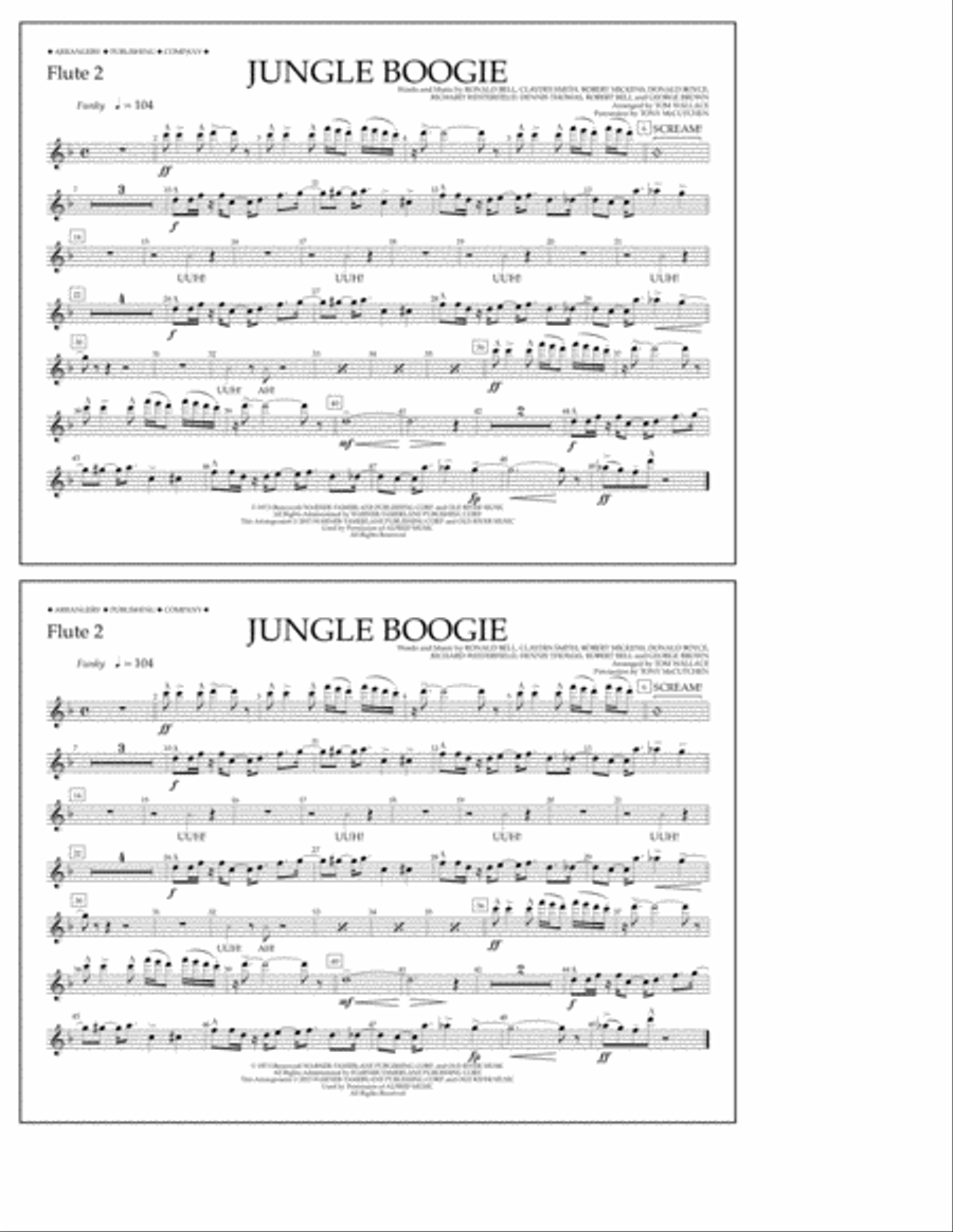 Jungle Boogie - Flute 2 Jungle Boogie - Flute 2 Marching Band scores gallery preview page 1