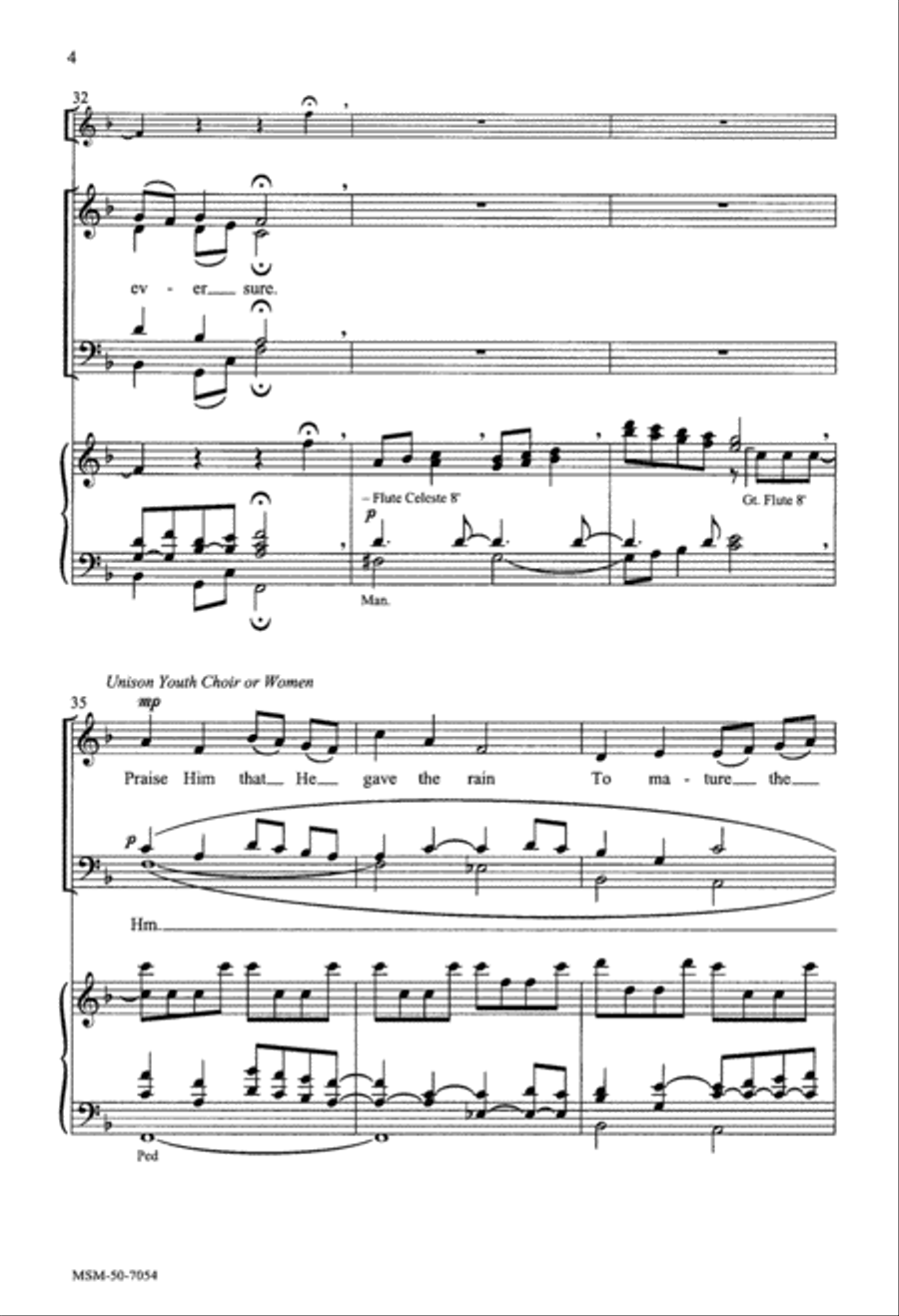 Praise, O Praise Our God and King 4-Part scores gallery preview page 5