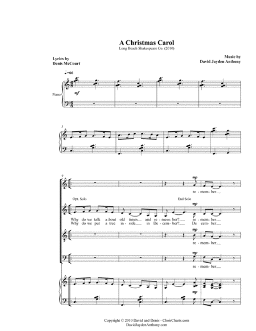 A Christmas Carol 4-Part scores gallery preview page 1