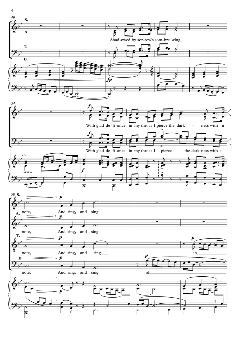 The Gift to Sing (SATB and piano) 4-Part scores gallery preview page 4