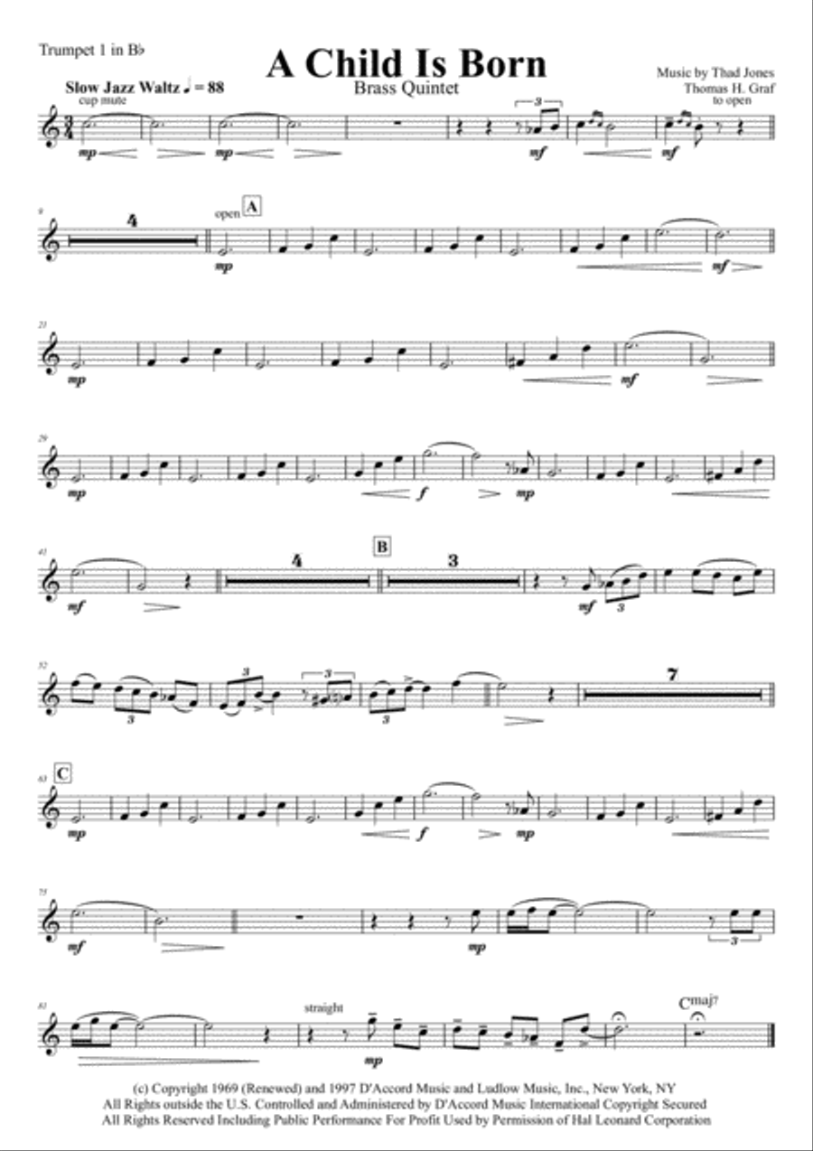 A Child Is Born Horn scores gallery preview page 5