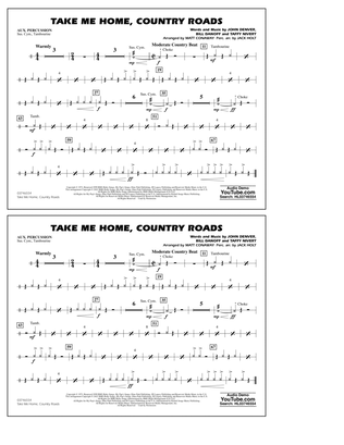 Take Me Home, Country Roads (arr. Matt Conaway) - Aux Percussion