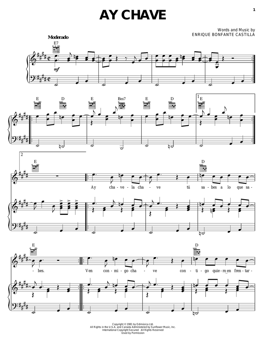 Ay Chave Guitar scores gallery preview page 1