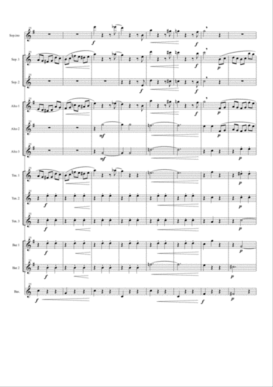 Voices Of Spring for Saxophone Ensemble Woodwind Ensemble scores gallery preview page 4