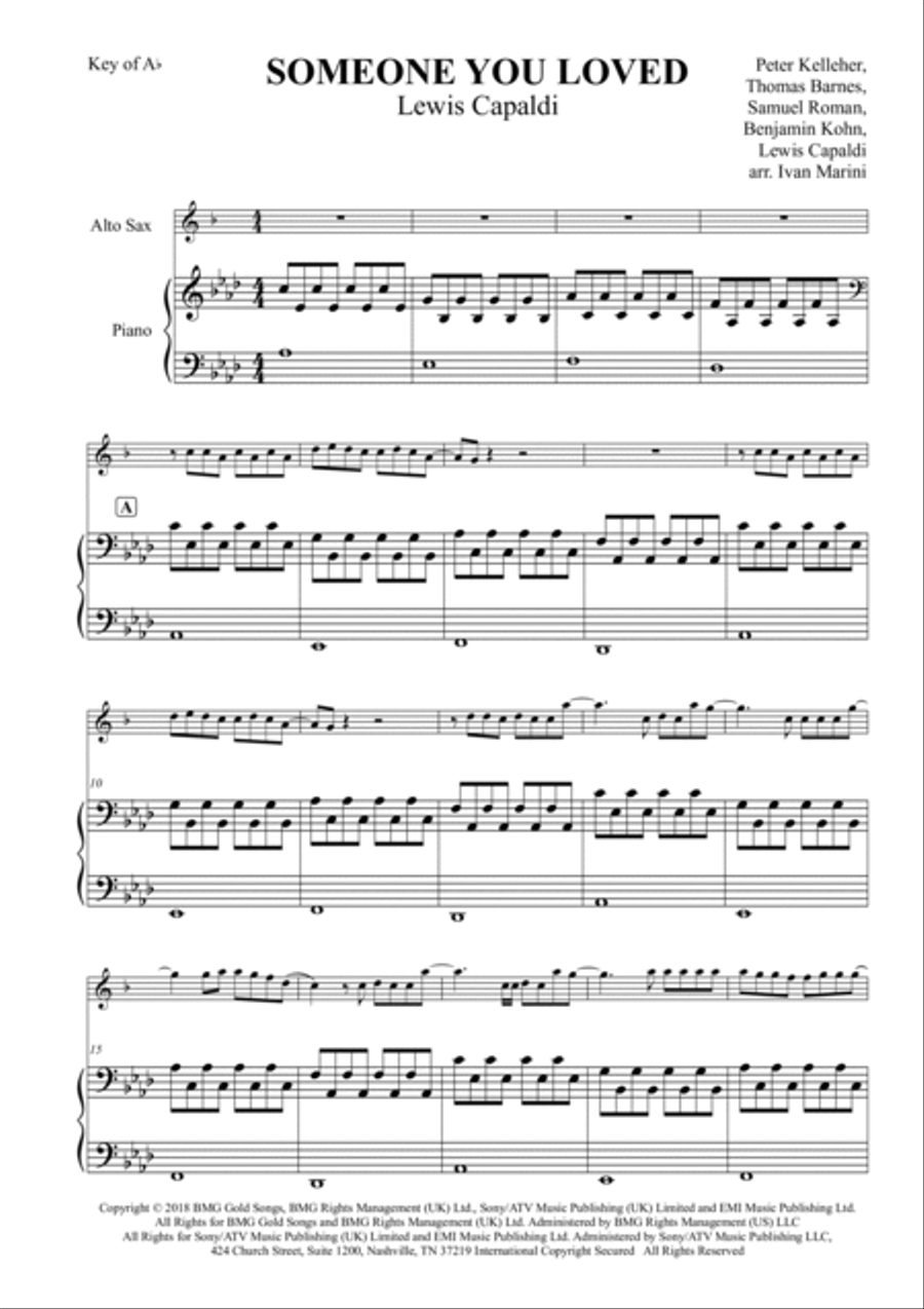 Someone You Loved Alto Saxophone scores gallery preview page 2