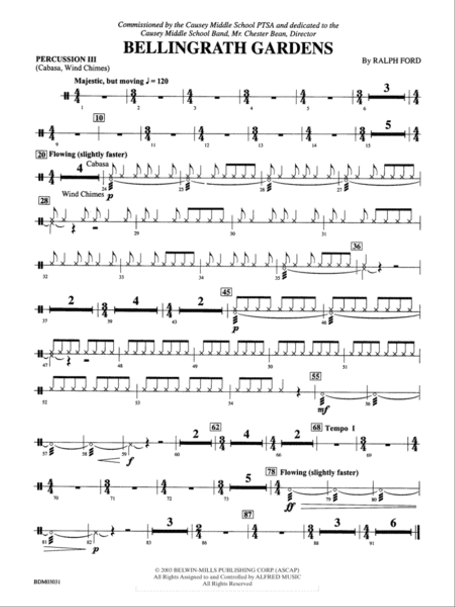 Bellingrath Gardens: 3rd Percussion Concert Band scores gallery preview page 1