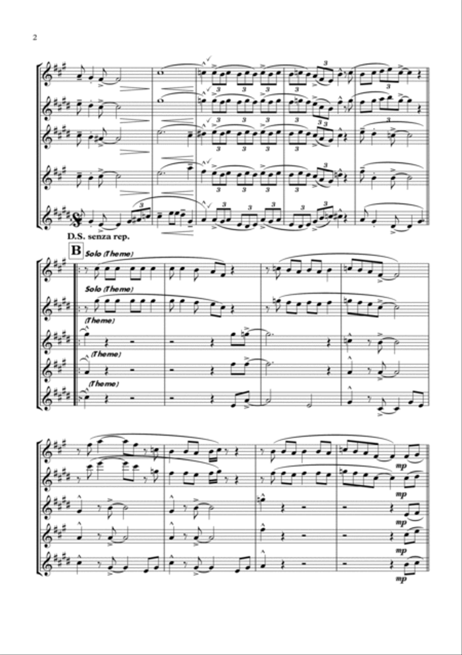Minnie The Moocher Saxophone Quartet scores gallery preview page 2