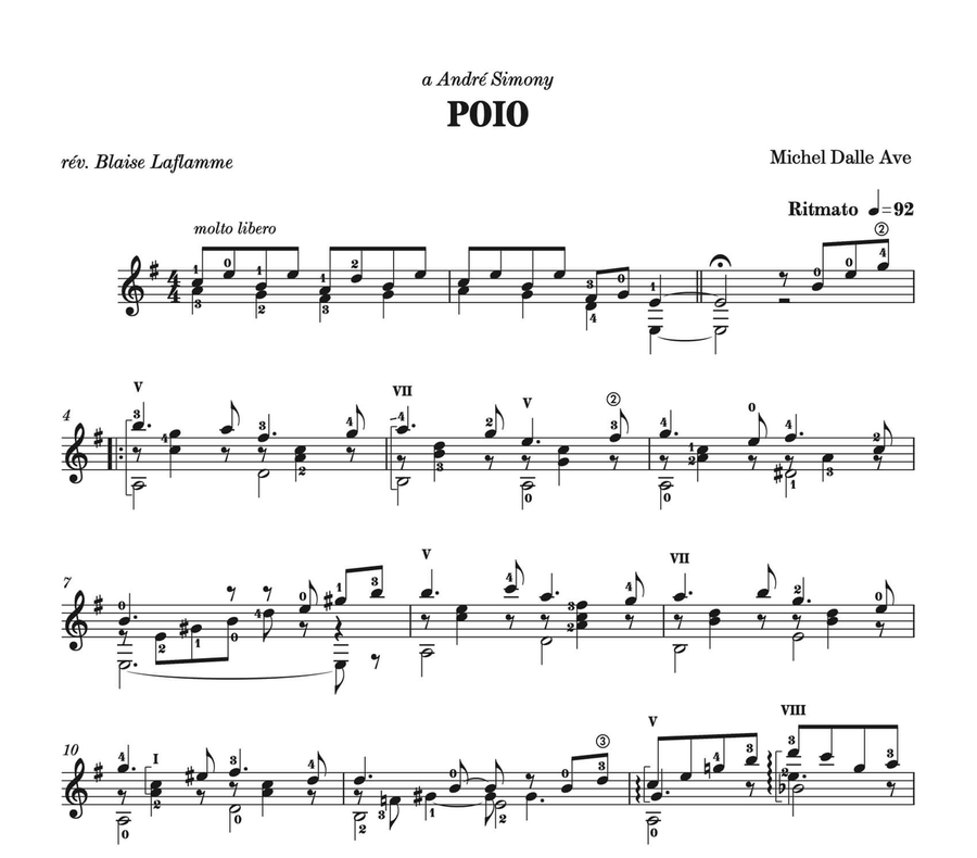 Poio Classical Guitar scores gallery preview page 2