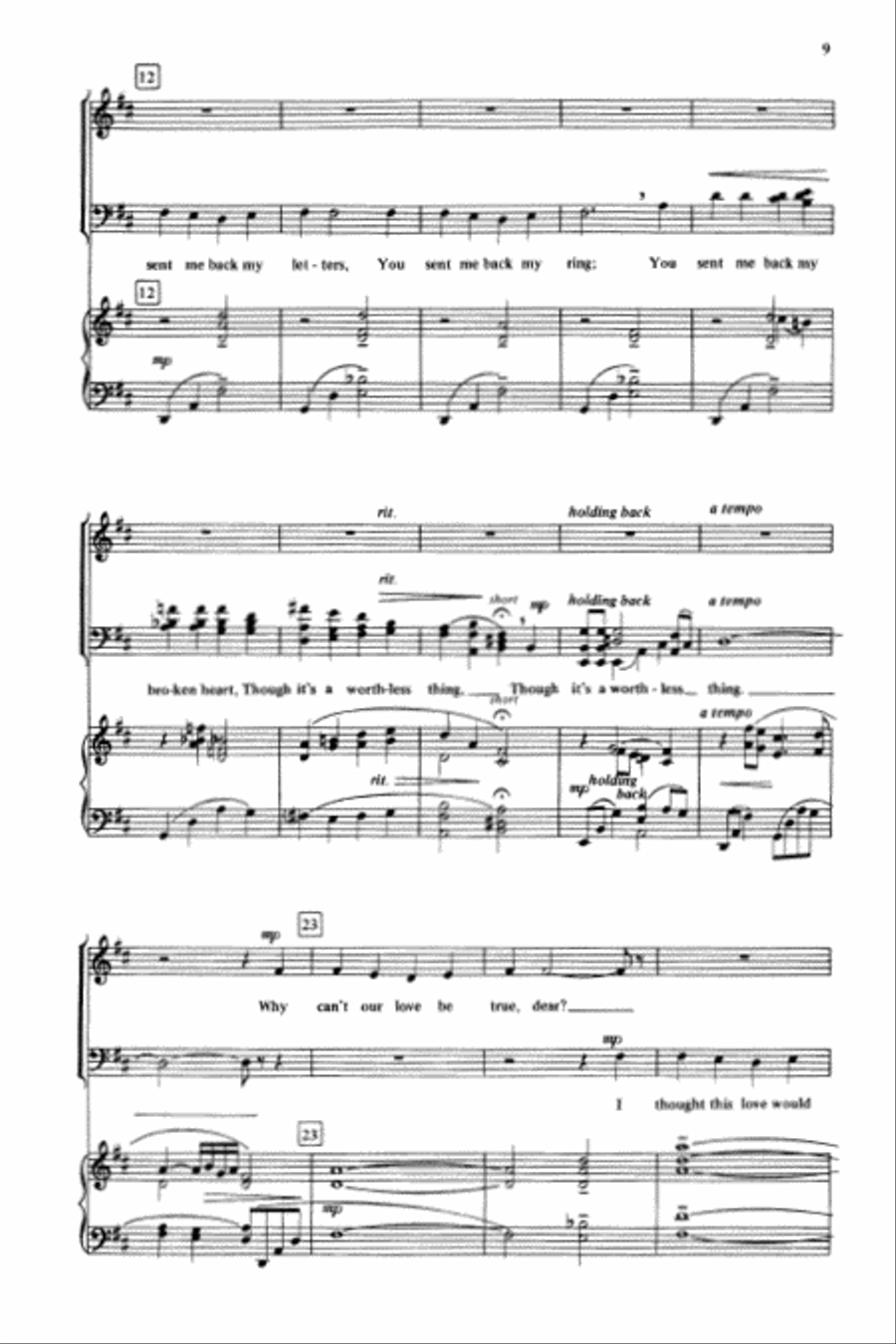 Images of the Past (Some Folks, Go 'Way from My Window, Nelly Bly, Black Is the Color of My True Love's Hair, Skip to My Lou) 4-Part scores gallery preview page 5