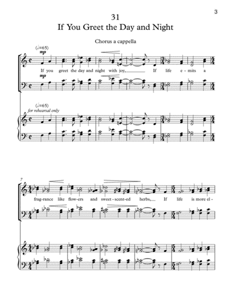If You Greet the Day and Night for SATB Chorus a cappella