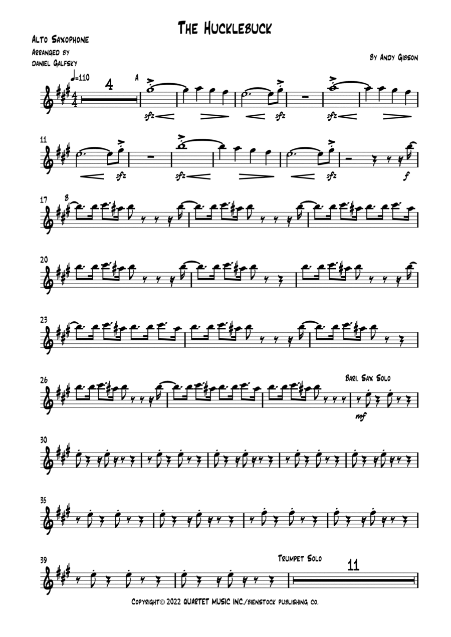 The Hucklebuck - Instrumental Version Alto Saxophone scores gallery preview page 1