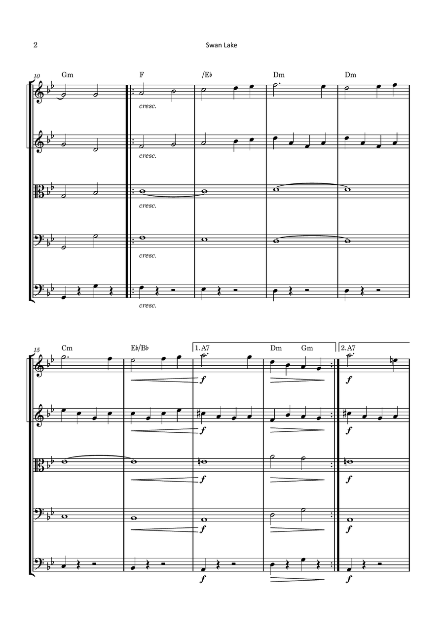 Swan Lake Brass Quintet scores gallery preview page 2
