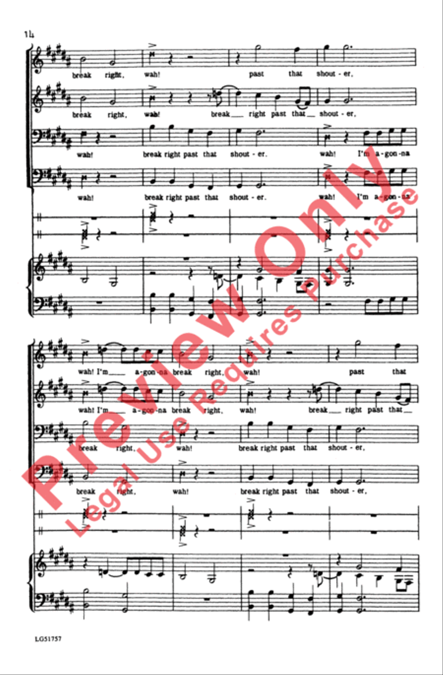 Rainbow 'Round My Shoulder Men's Choir scores gallery preview page 14