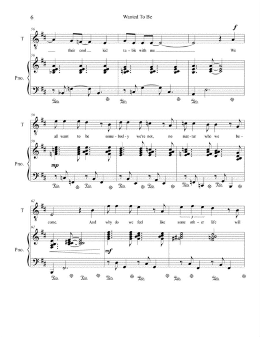 Wanted To Be Tenor Voice scores gallery preview page 6