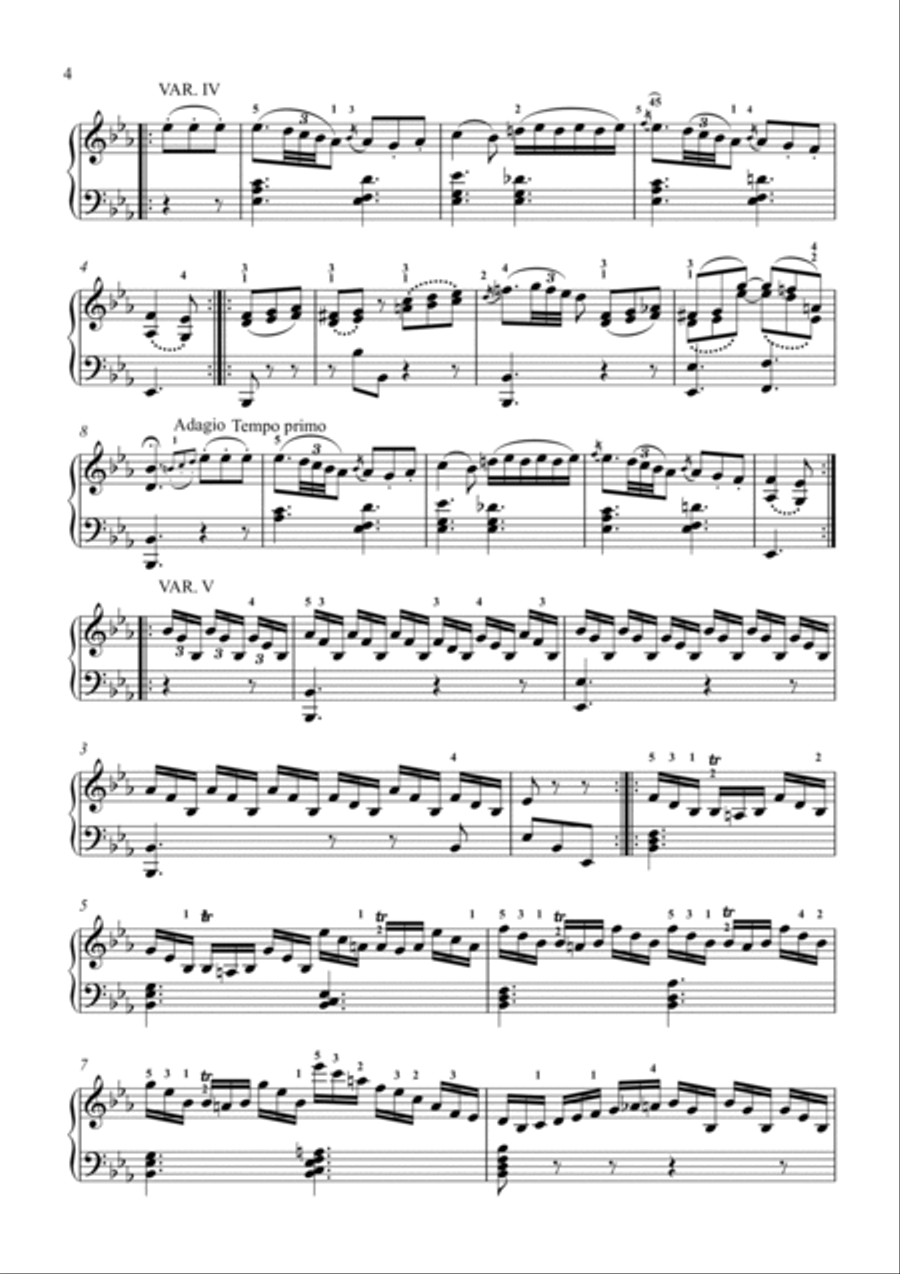 Mozart-12 Variations on La belle Françoise, K.353 Piano Solo scores gallery preview page 5