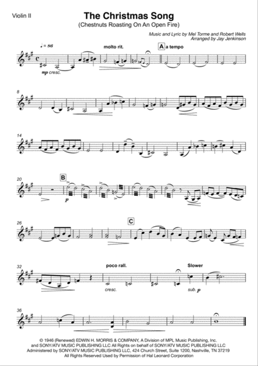 The Christmas Song (Chestnuts Roasting On An Open Fire) String Quartet scores gallery preview page 3