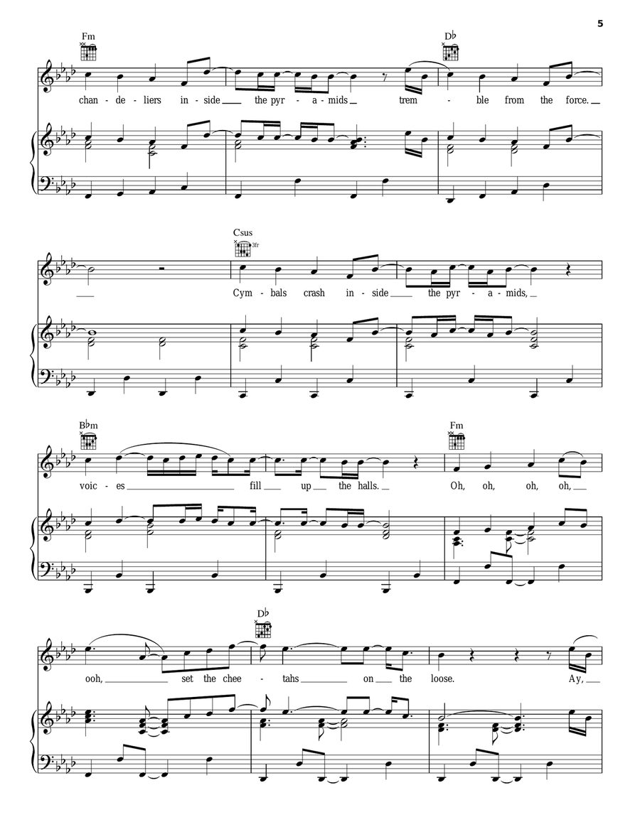 Pyramids Piano, Vocal, Guitar scores gallery preview page 5