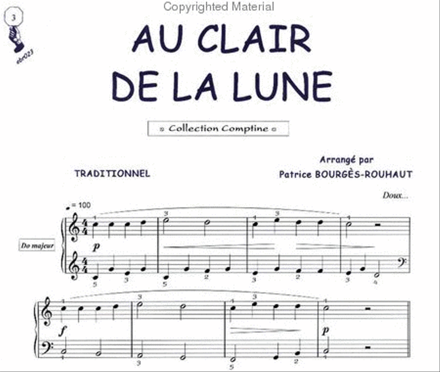 Au clair de la lune (Comptine) Guitar Tablature scores gallery preview page 2